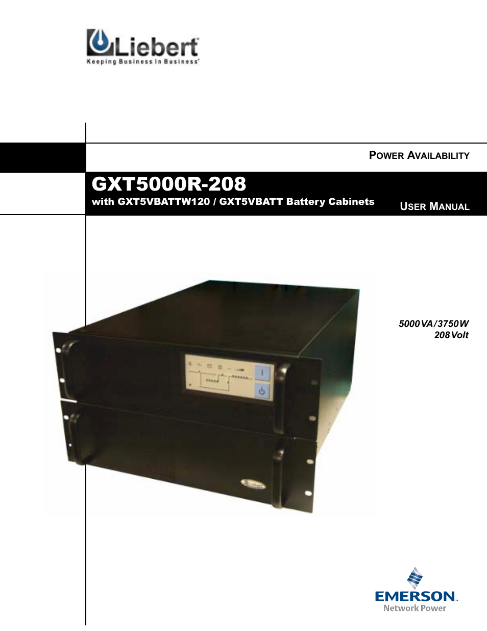 Emerson LIEBERT GXT5000R-208 User Manual | 32 pages