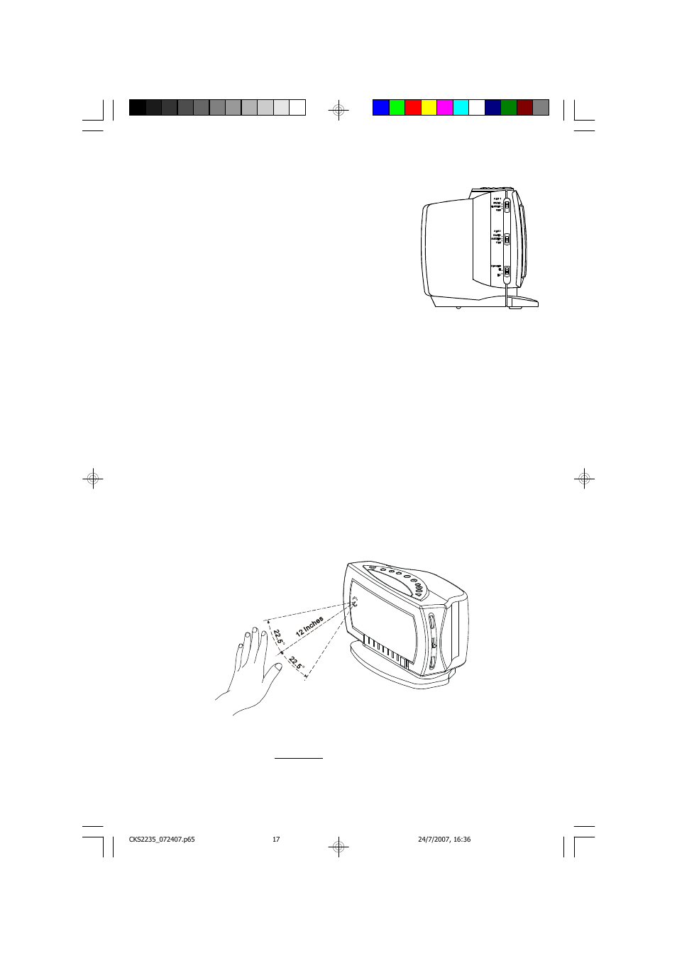 Radio and buzzer operation, Snooze alarm, Touchless snooze control (wake to buzzer only) | Emerson Radio CKS2235 User Manual | Page 18 / 26