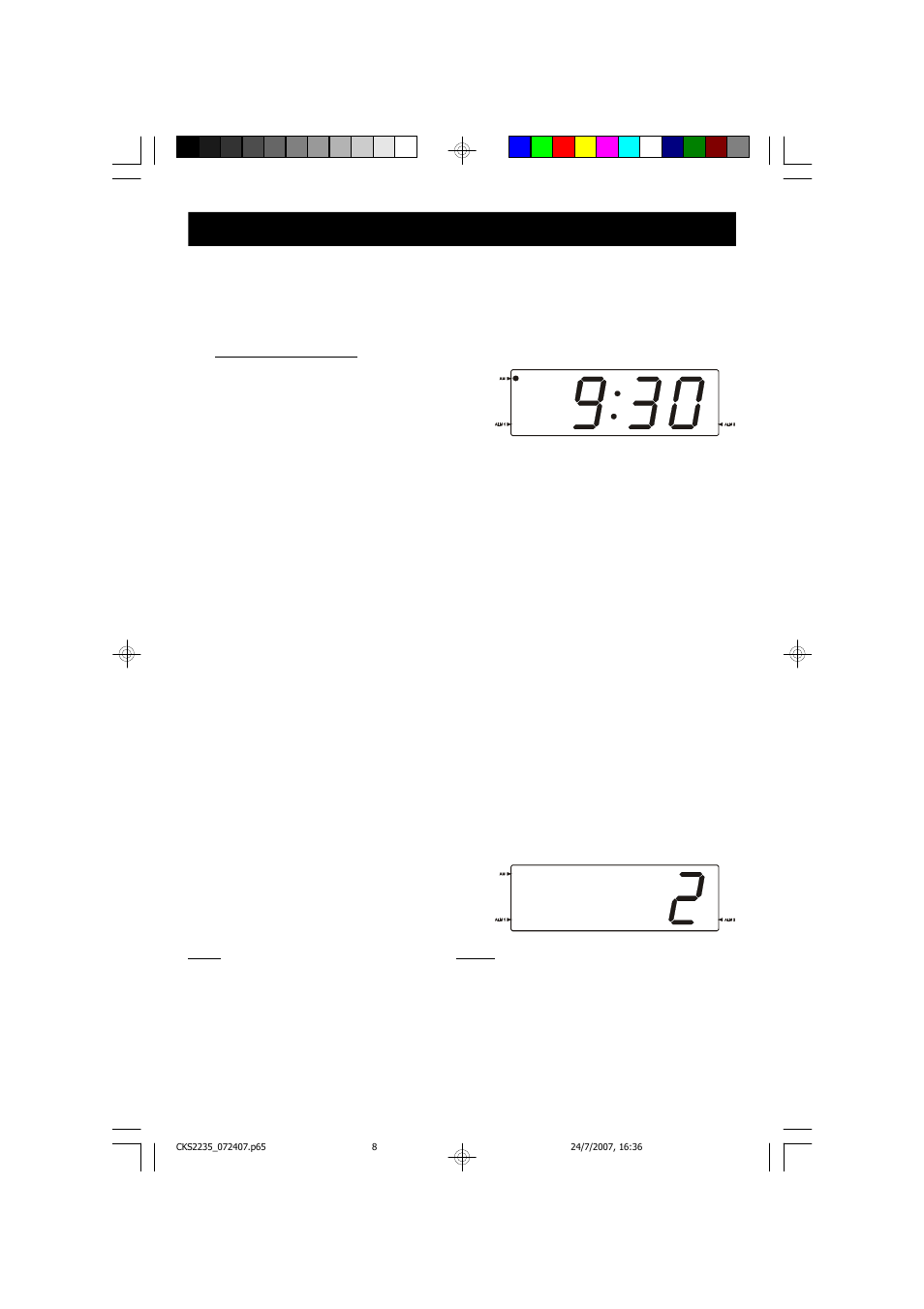 Setting the time, the first time | Emerson Radio CKS2235 User Manual | Page 9 / 26