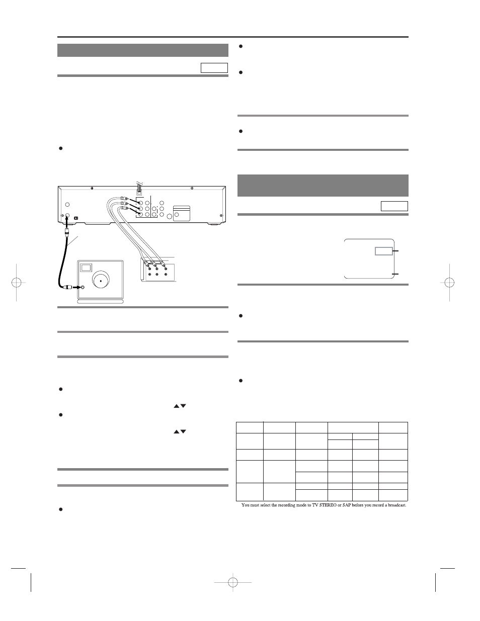 Special features, Copying a video tape, Mts (multi-channel television sound) system | Mts recording/monitor mode, Insert a pre-recorded tape into the playing vcr, Press the rec/otr button on the recording vcr, Begin playback of the tape in the playing vcr, Turn on the tv and set the tv to channel 3 or 4 | Emerson EWD2202 User Manual | Page 22 / 48