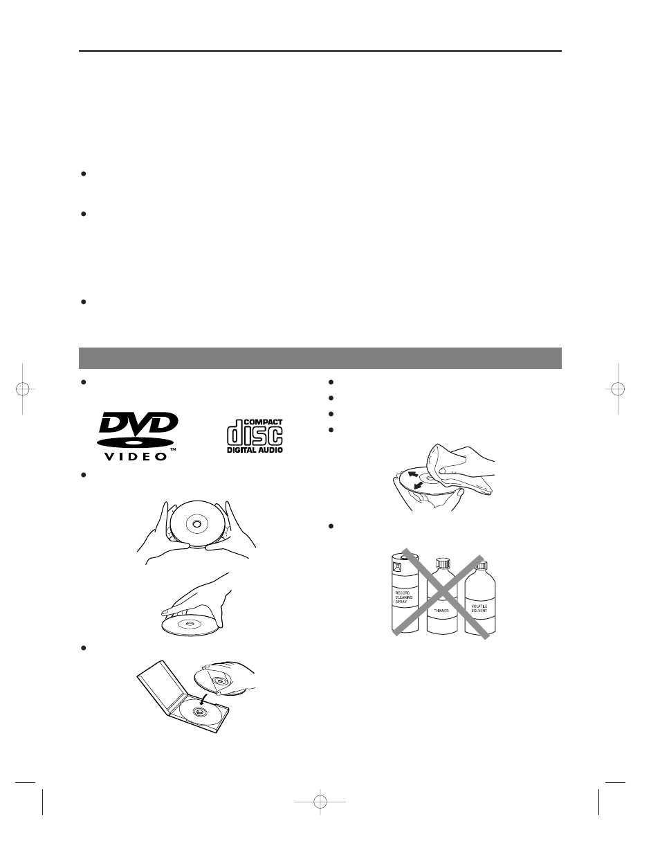 Handling precautions, Disc handling | Emerson EWD2202 User Manual | Page 40 / 48