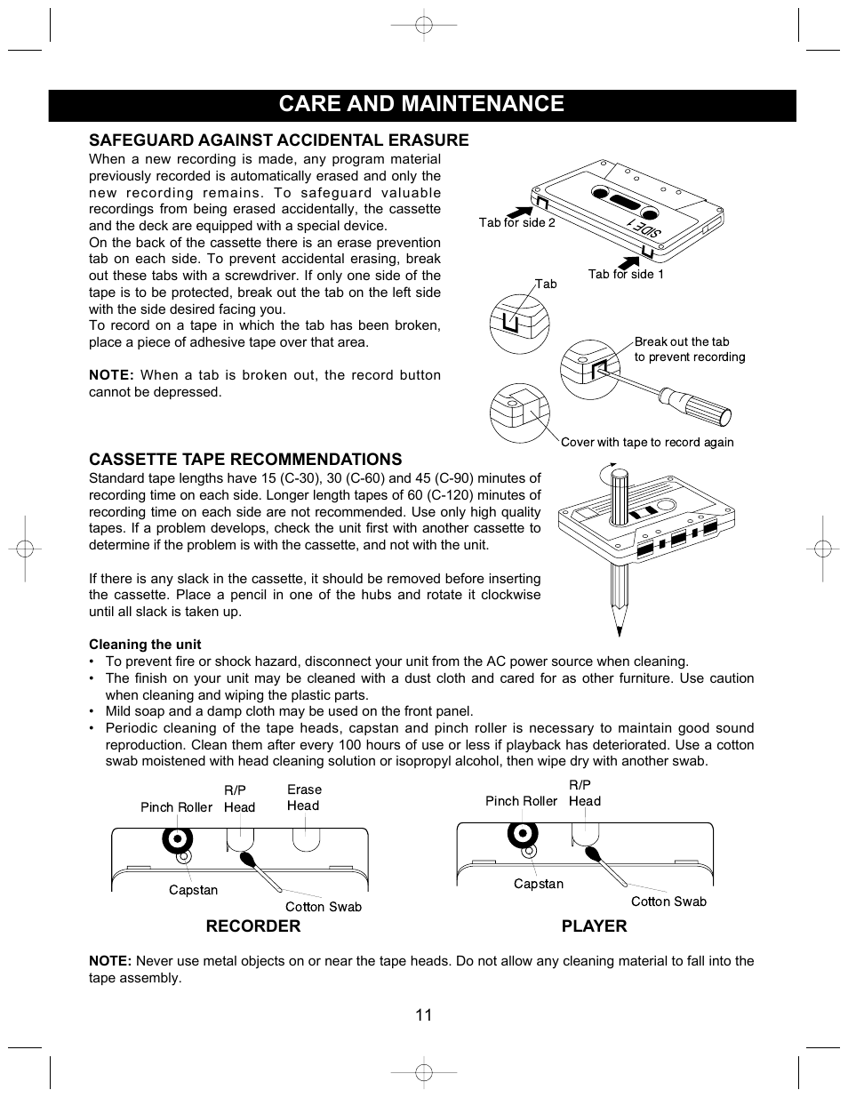 Care and maintenance | Emerson EK215 User Manual | Page 12 / 16