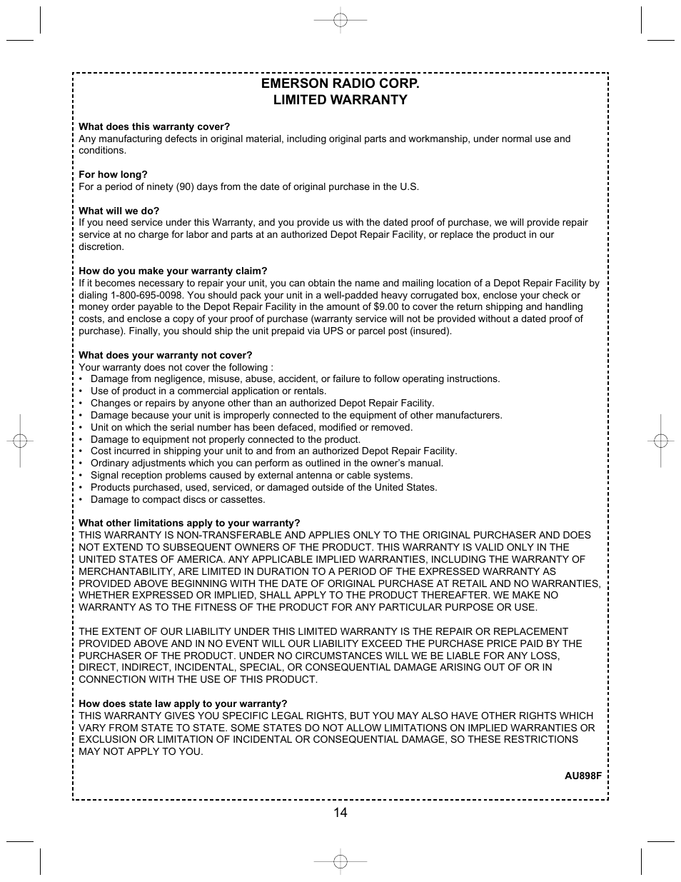 Emerson EK215 User Manual | Page 15 / 16