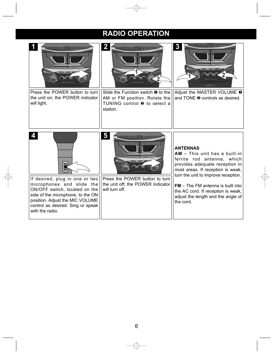 Radio operation | Emerson EK215 User Manual | Page 7 / 16