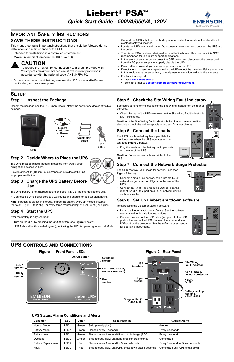 Emerson 650VA User Manual | 2 pages