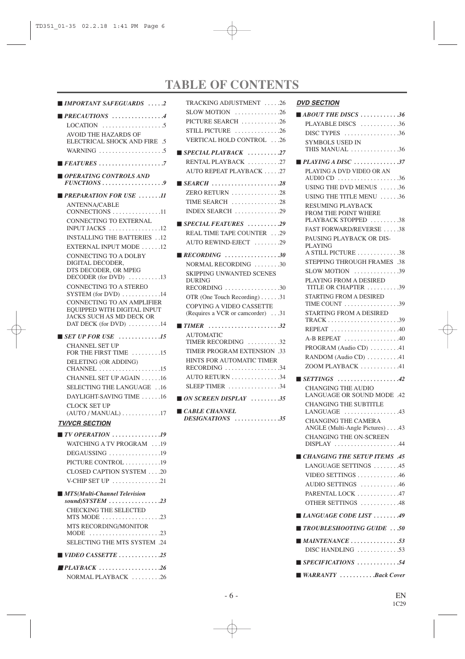 Emerson EWC19T1 User Manual | Page 6 / 64