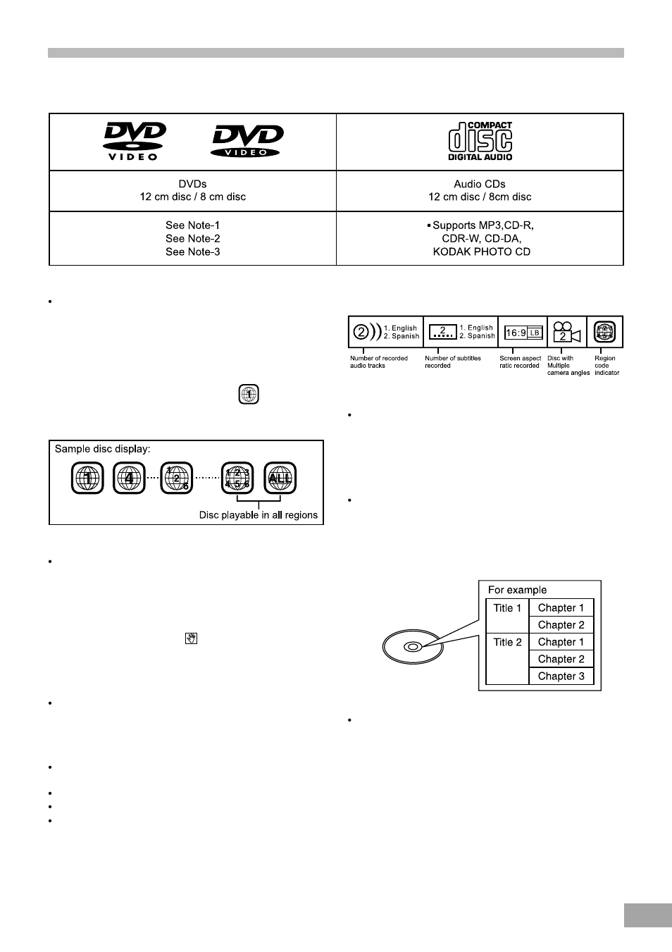 Types of discs that can be played on this system | Emerson Radio AV50 User Manual | Page 13 / 44