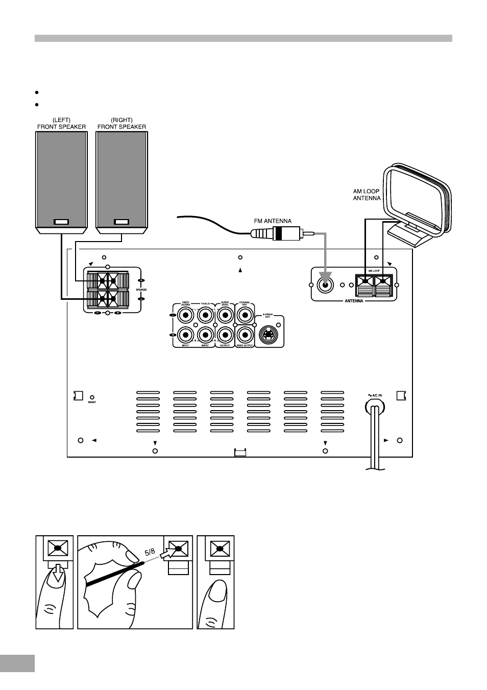 Speaker system connection | Emerson Radio AV50 User Manual | Page 16 / 44