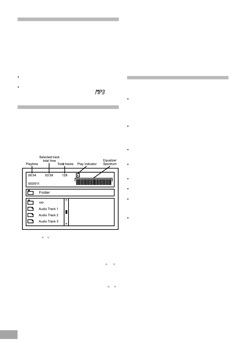 Cd-r/rw and mp3 playback, Playing mp3 audio cds, Picture cd operations | Emerson Radio AV50 User Manual | Page 22 / 44