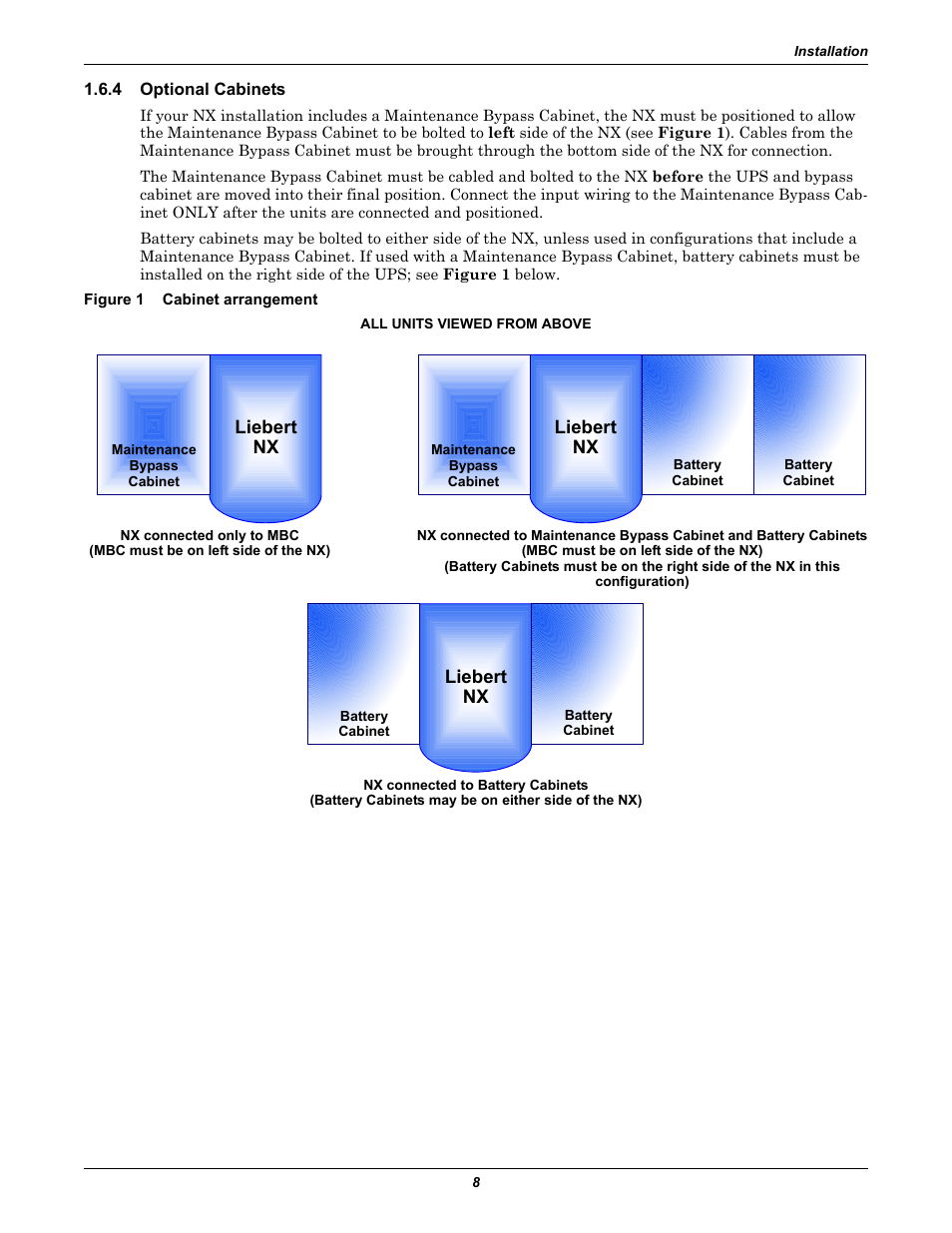 4 optional cabinets, Figure 1 cabinet arrangement, Optional cabinets | Cabinet arrangement, Figure 1 ). ref, Ee figure 1 | Emerson 60HZ User Manual | Page 14 / 80