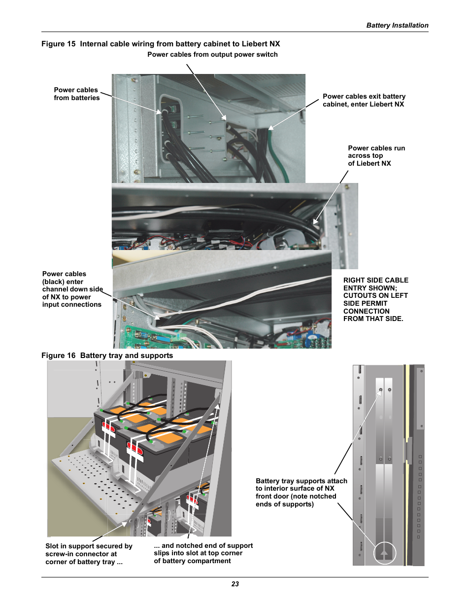 Figure 16 battery tray and supports | Emerson 60HZ User Manual | Page 29 / 80