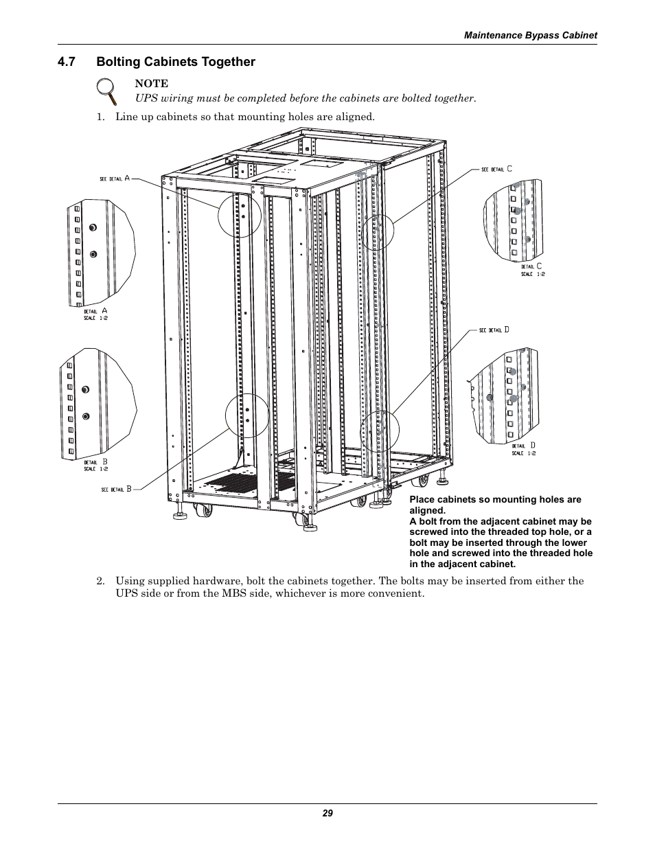 7 bolting cabinets together, Bolting cabinets together | Emerson 60HZ User Manual | Page 35 / 80