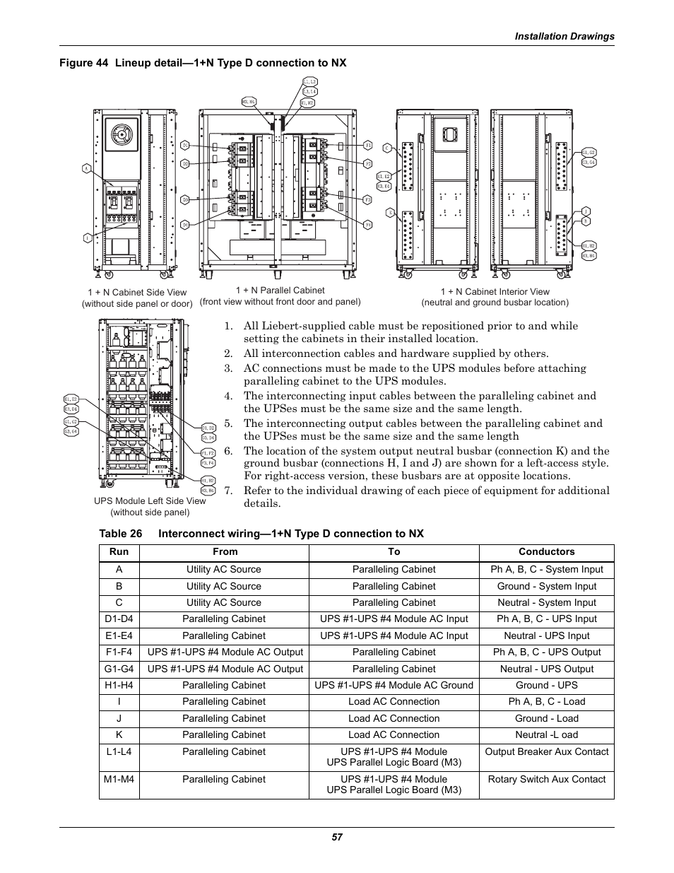 Table 26, Interconnect wiring—1+n type d connection to nx | Emerson 60HZ User Manual | Page 63 / 80