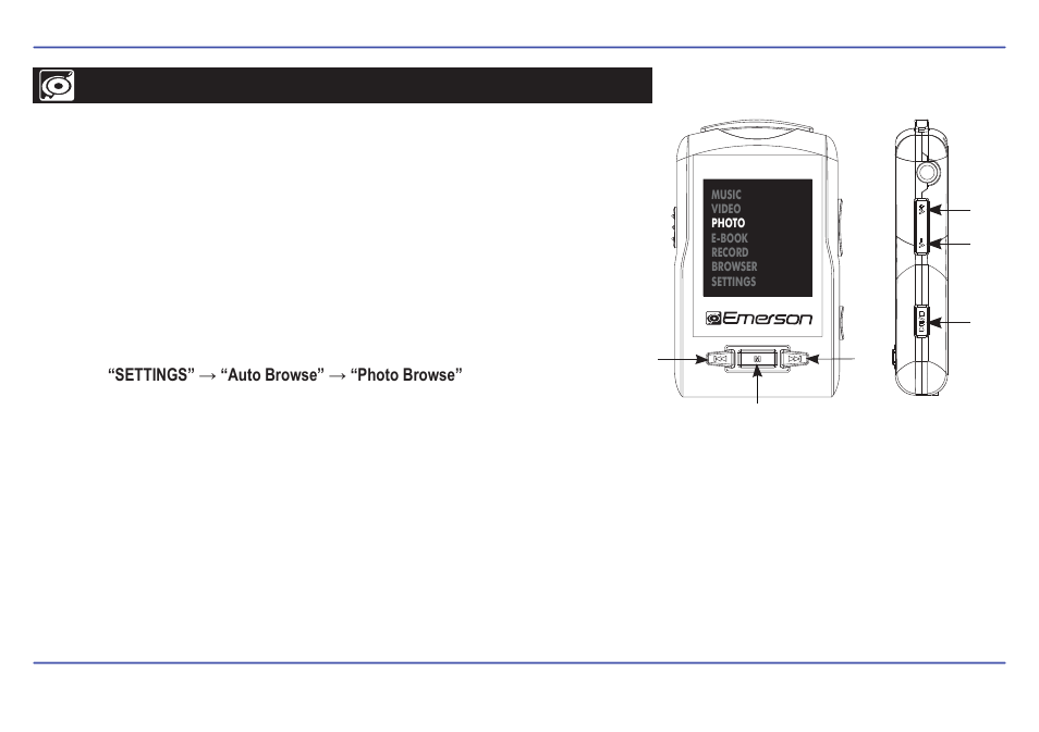 Photo, Viewing pictures | Emerson EMP516-2 User Manual | Page 21 / 30