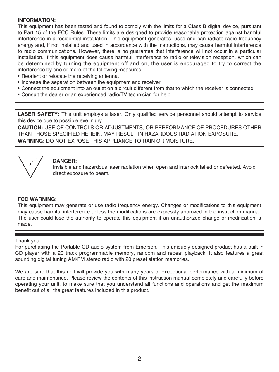 Emerson Radio PD5812 User Manual | Page 3 / 16