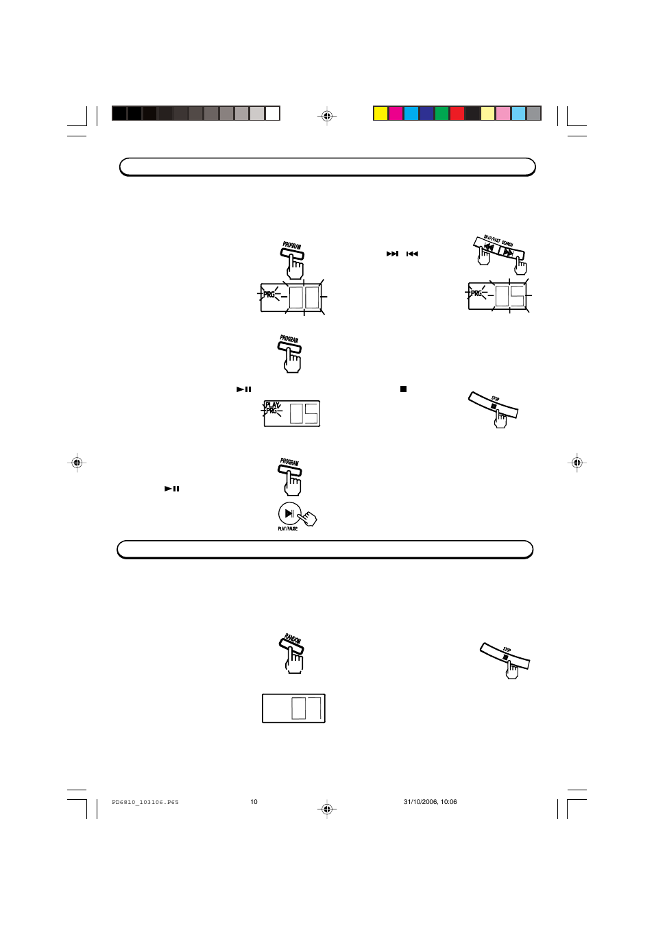 Programmed playback random playback | Emerson PD6810 User Manual | Page 11 / 16