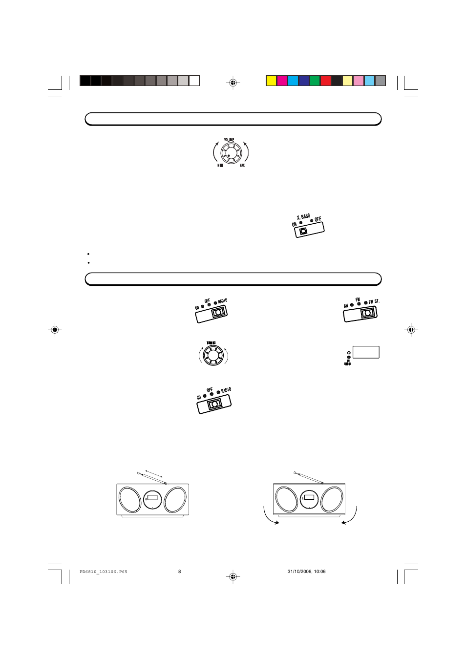 Adjusting the sound listening to the radio | Emerson PD6810 User Manual | Page 9 / 16