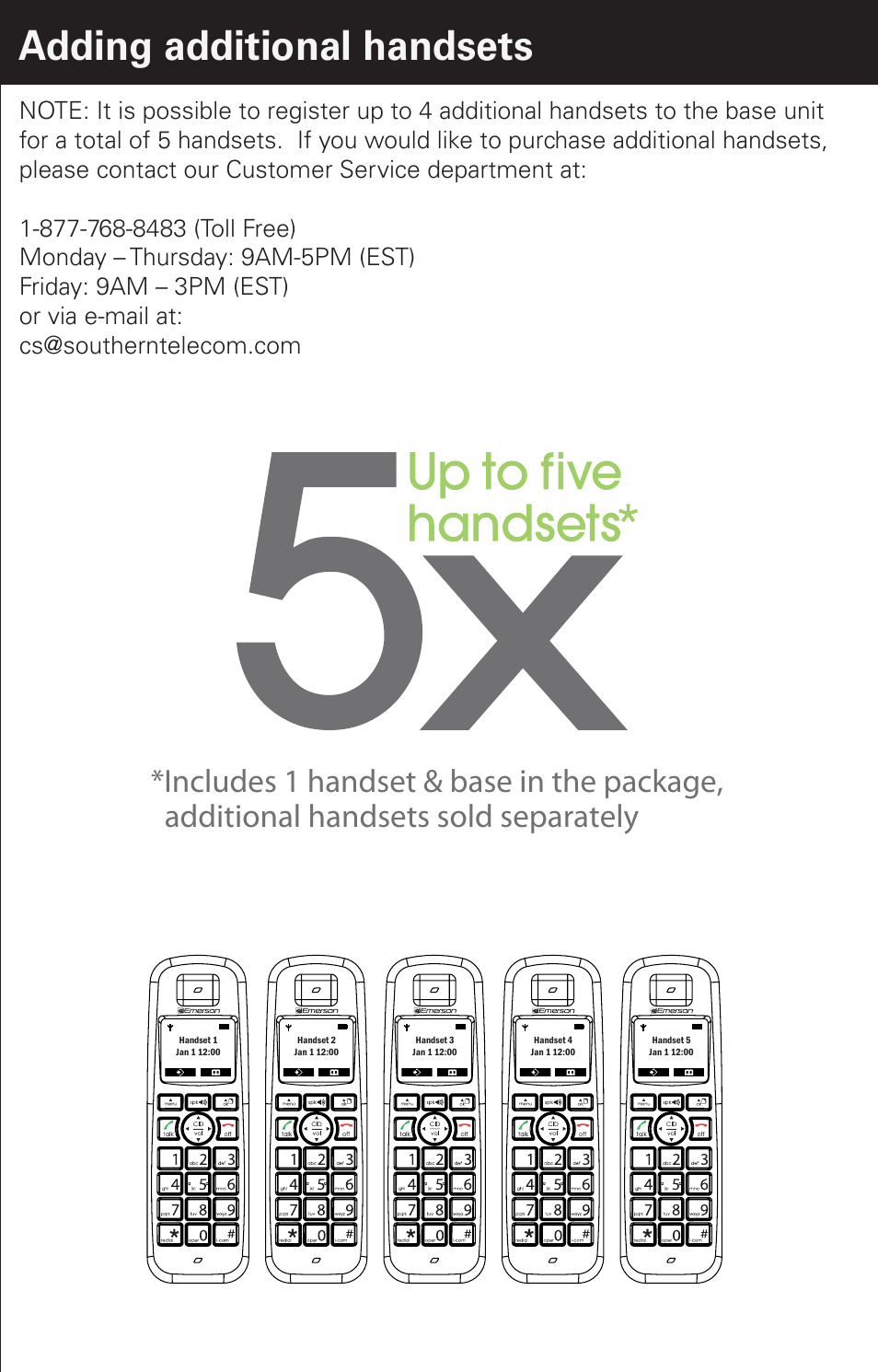 Adding additional handsets | Emerson EM6000 User Manual | Page 13 / 20