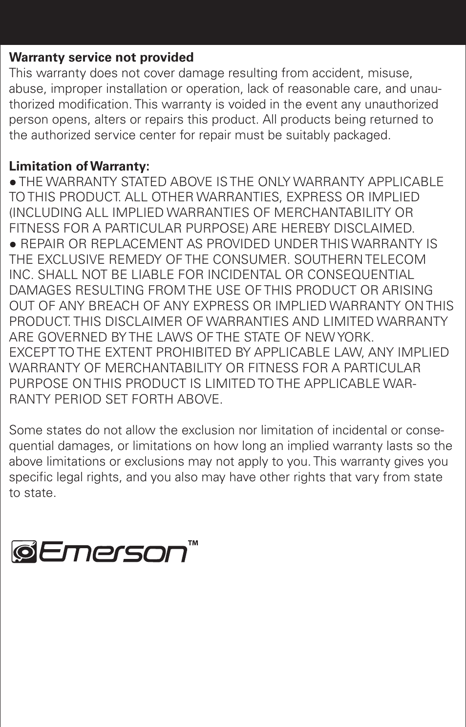 Emerson EM6000 User Manual | Page 20 / 20