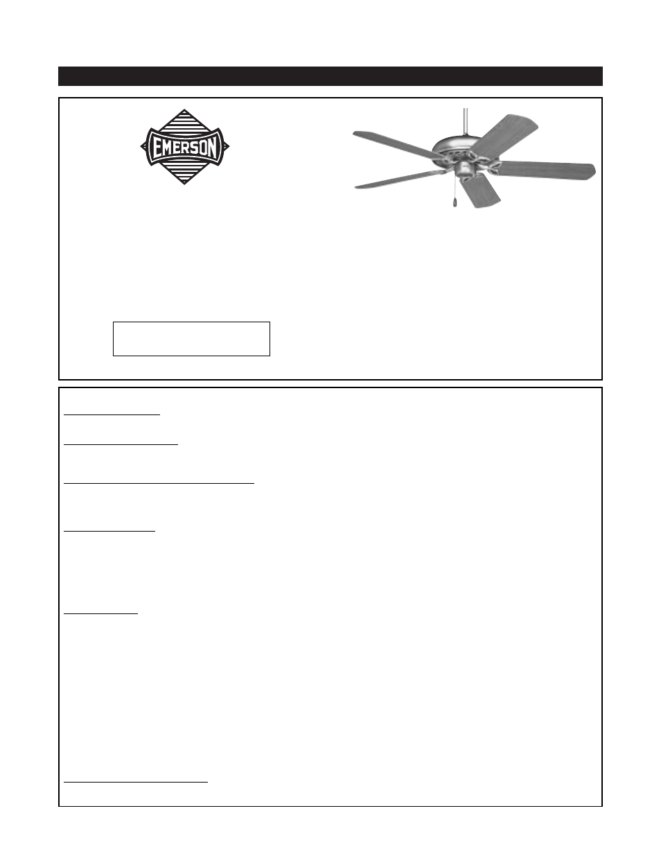 Emerson CF715PW00 User Manual | 8 pages