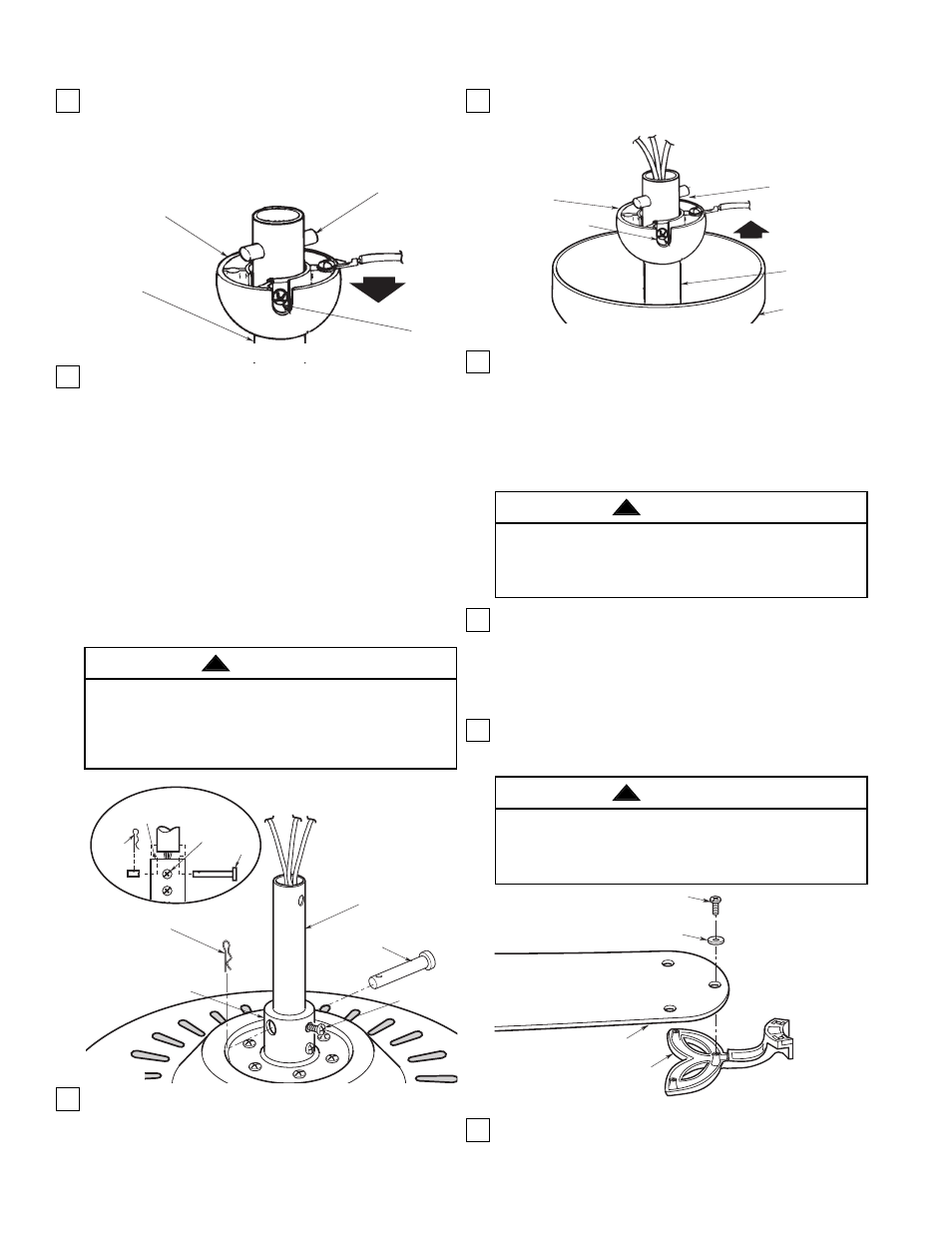 How to put your ceiling fan together, Warning | Emerson CF715PW00 User Manual | Page 4 / 8