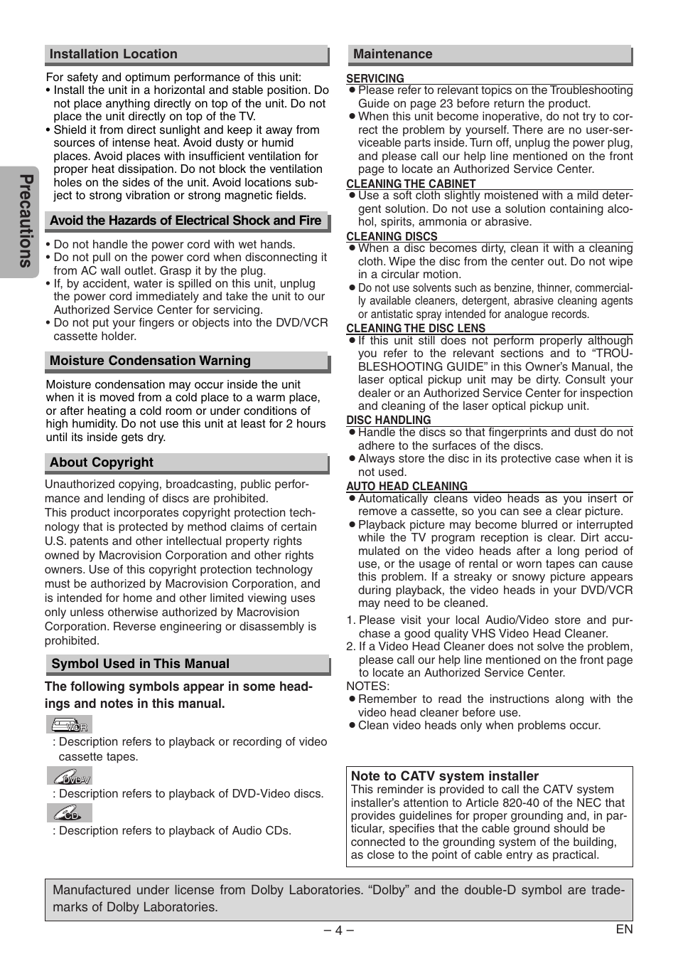 Precautions | Emerson EWD2004 User Manual | Page 4 / 28