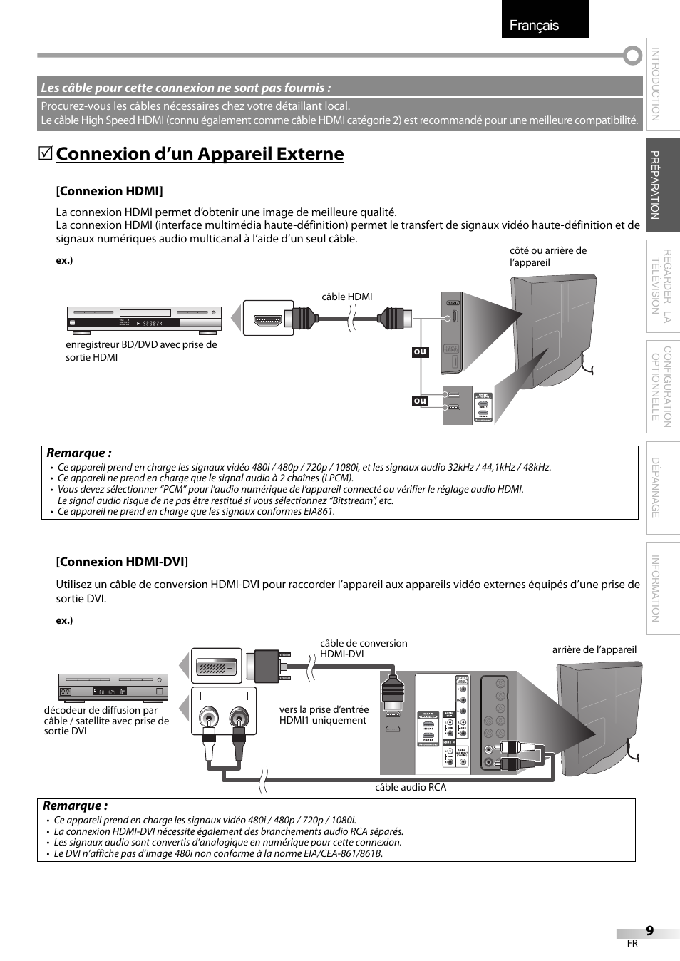 Français, 5 connexion d’un appareil externe | Emerson LC320EMXF User Manual | Page 48 / 116