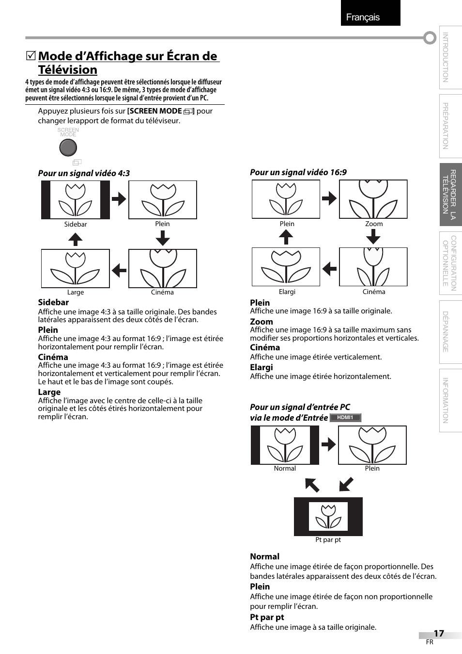 Français, 5 mode d’affichage sur écran de télévision | Emerson LC320EMXF User Manual | Page 56 / 116