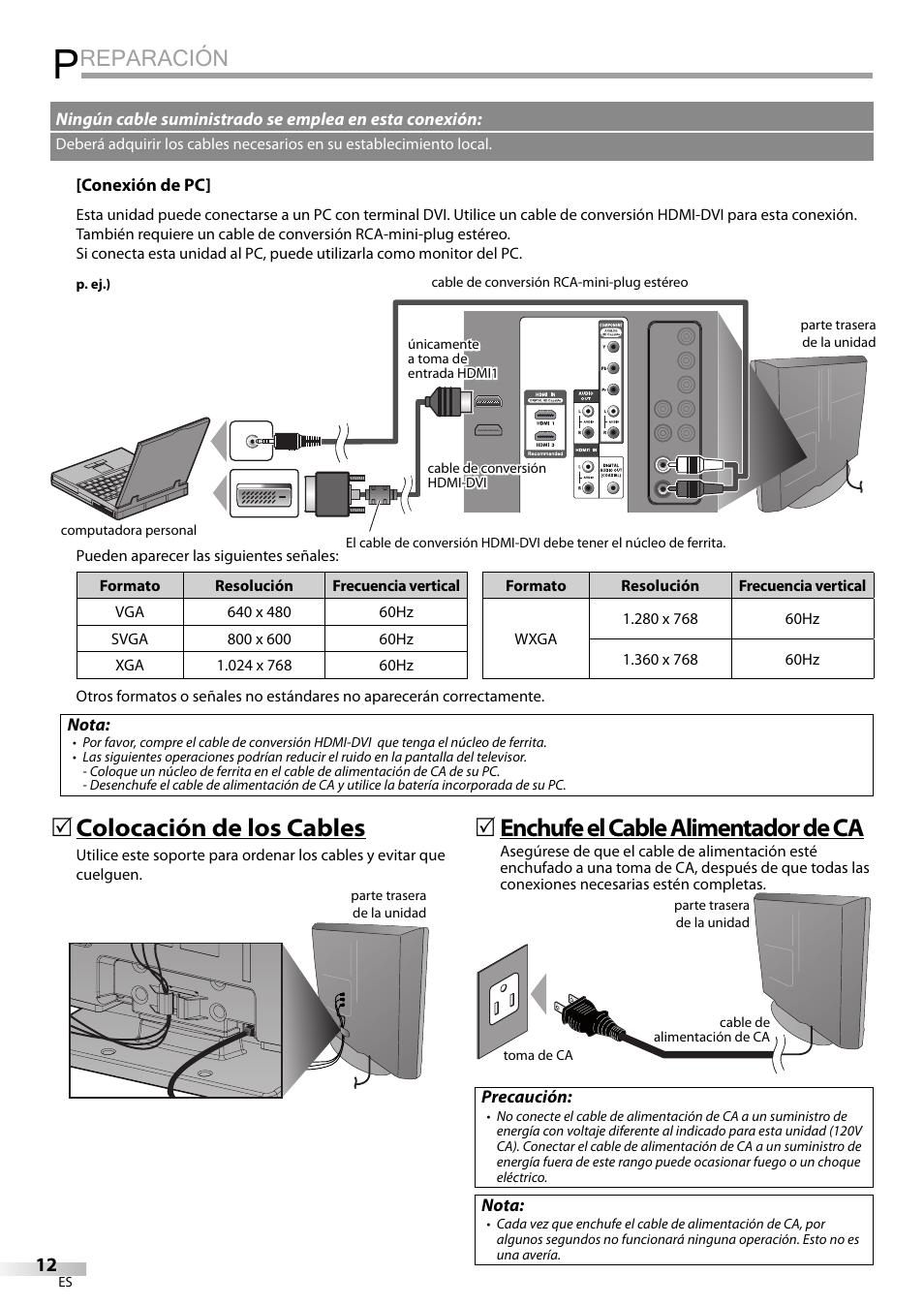 Reparación, 5 colocación de los cables, 5 enchufe el cable alimentador de ca | Emerson LC320EMXF User Manual | Page 90 / 116