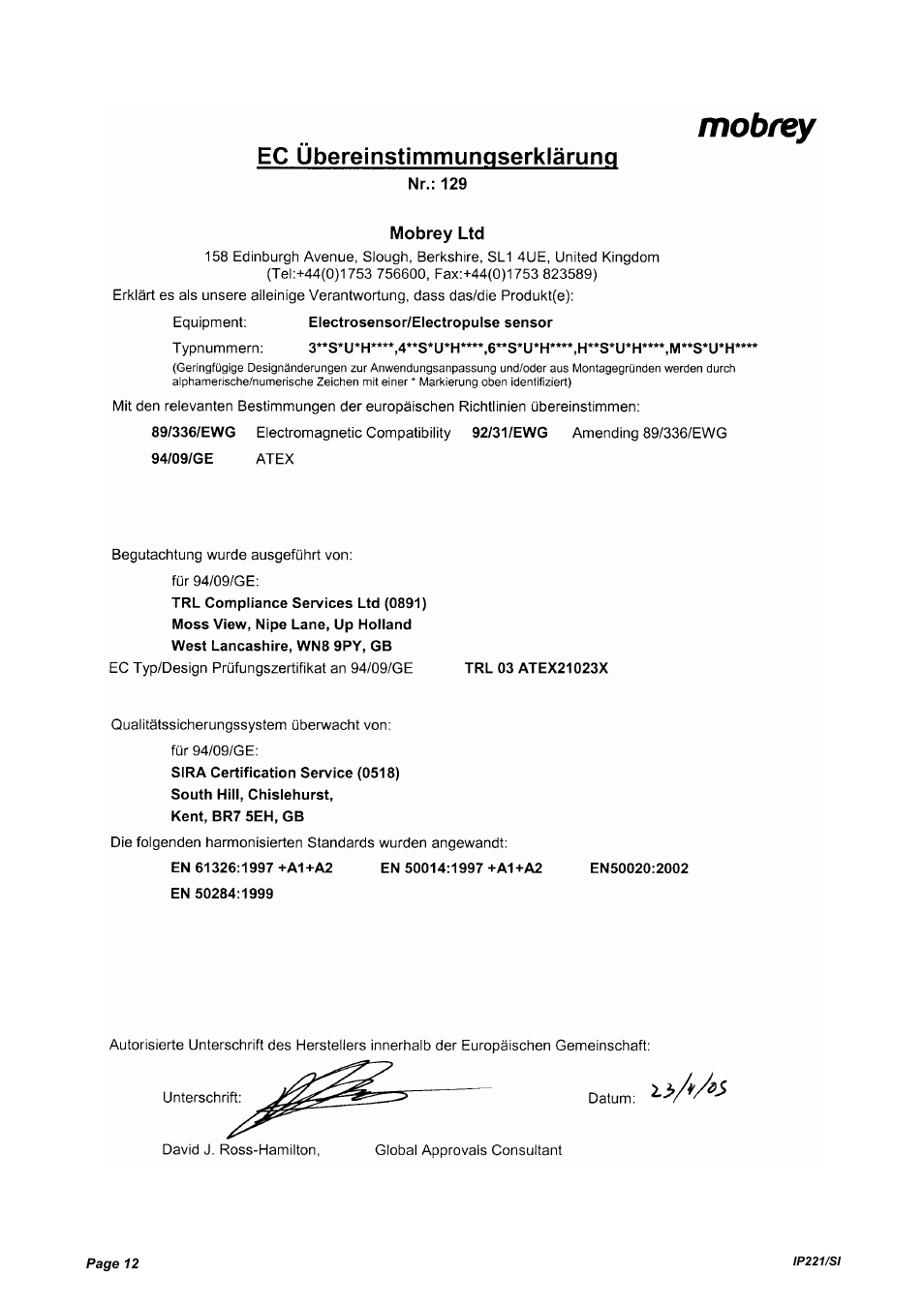 Emerson IP221/SI User Manual | Page 12 / 52