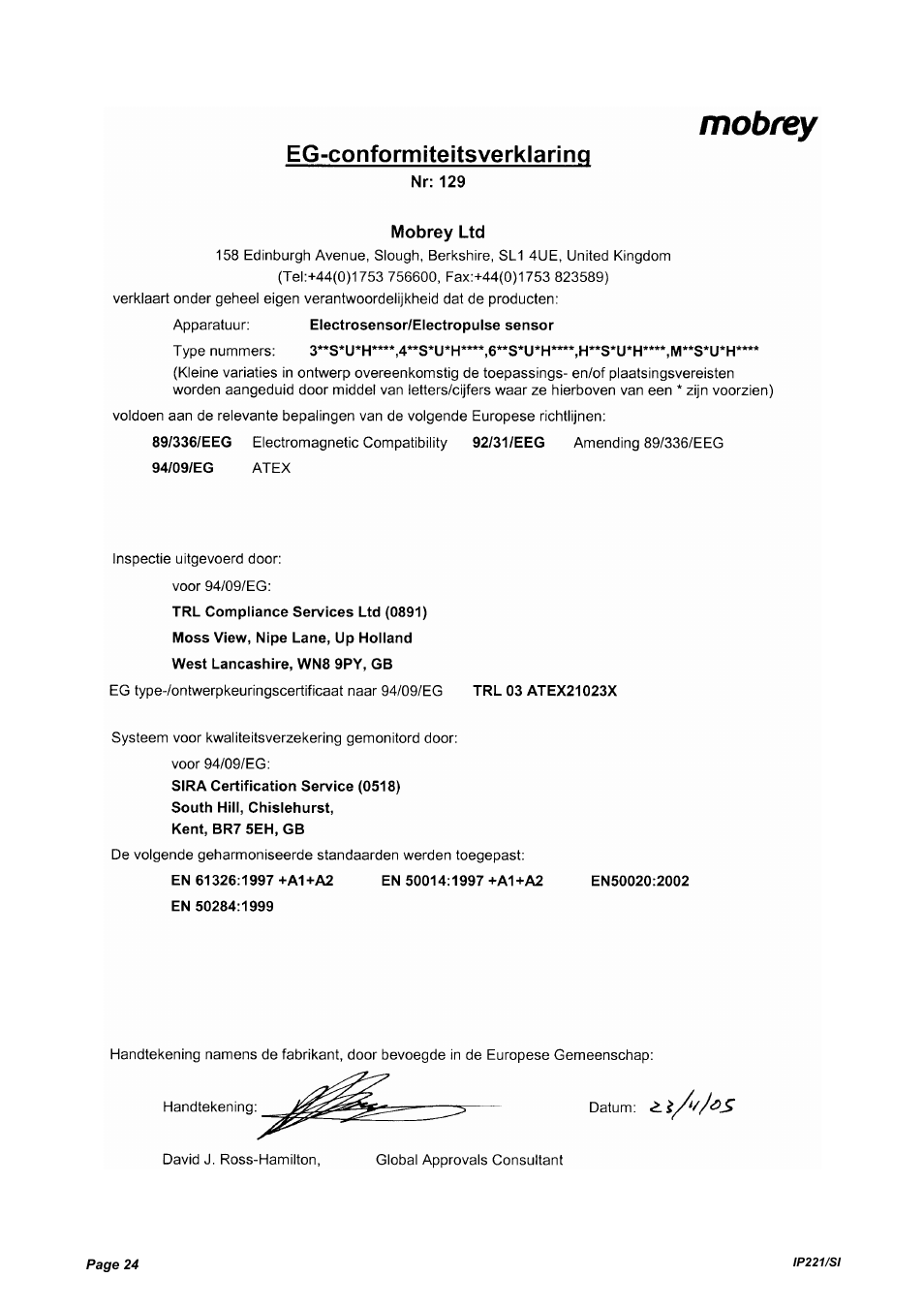 Emerson IP221/SI User Manual | Page 24 / 52