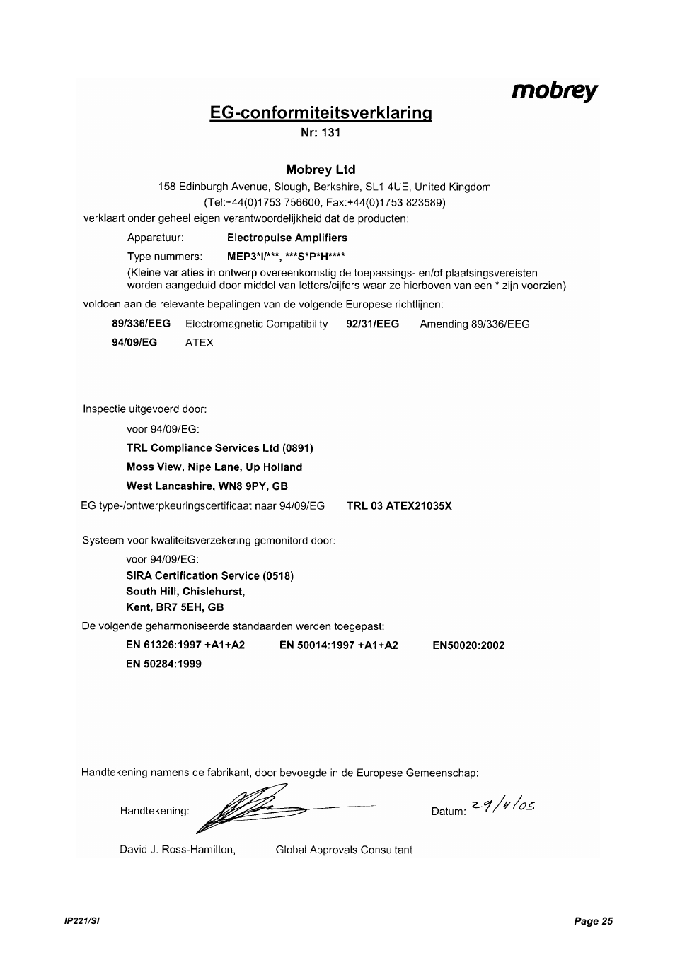 Emerson IP221/SI User Manual | Page 25 / 52