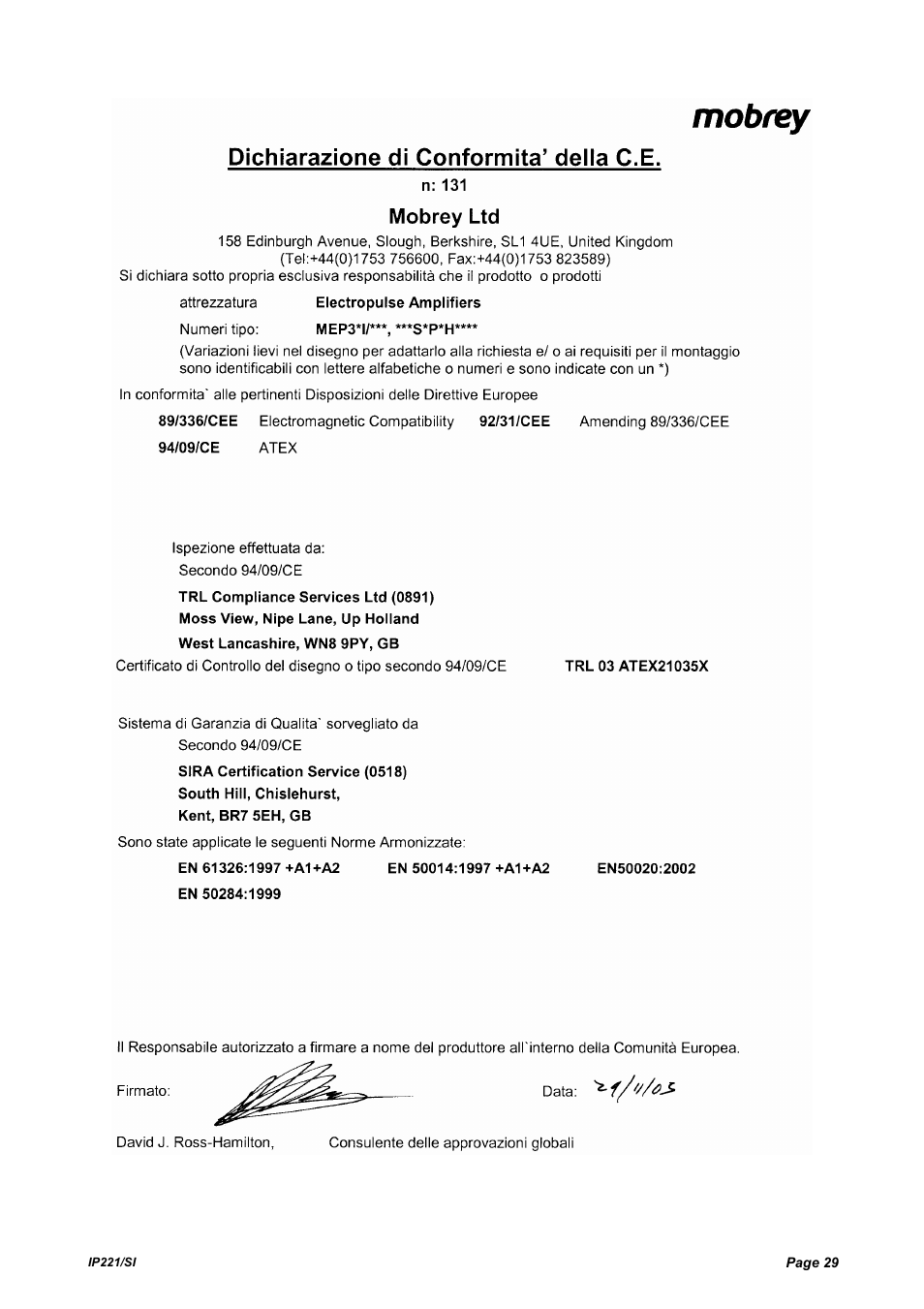 Emerson IP221/SI User Manual | Page 29 / 52