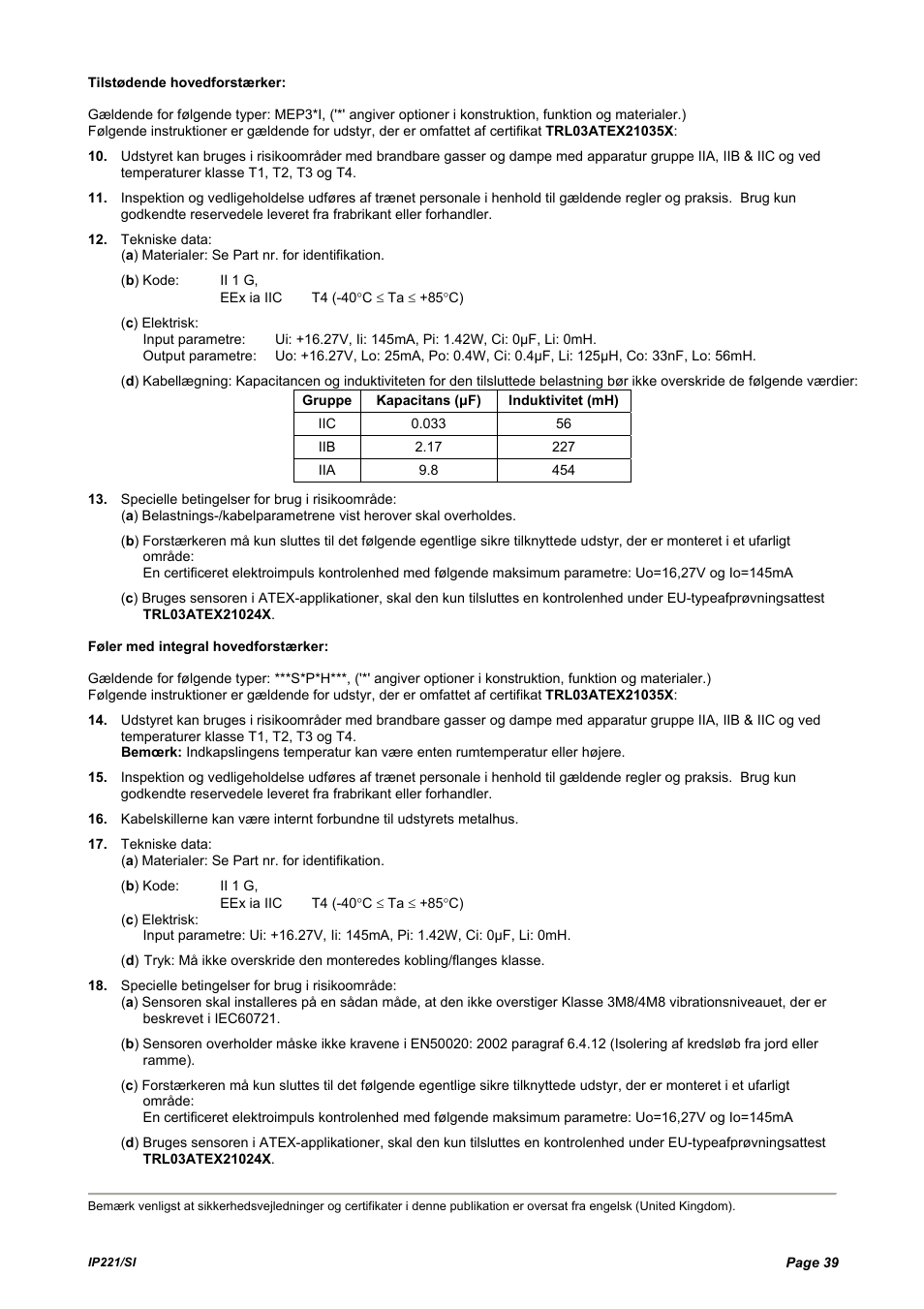 Emerson IP221/SI User Manual | Page 39 / 52