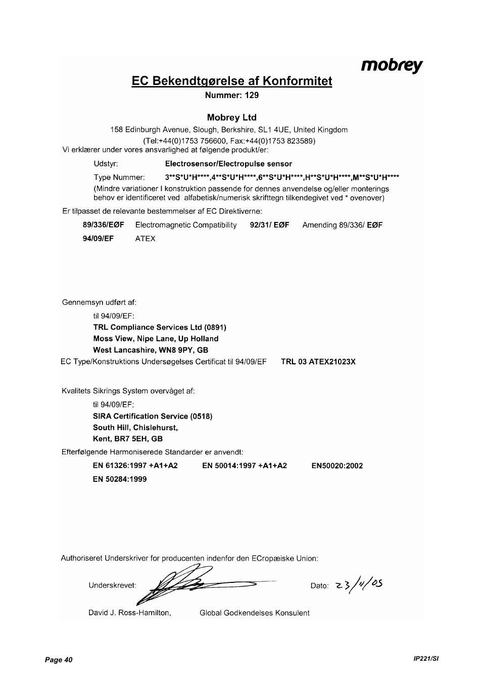 Emerson IP221/SI User Manual | Page 40 / 52