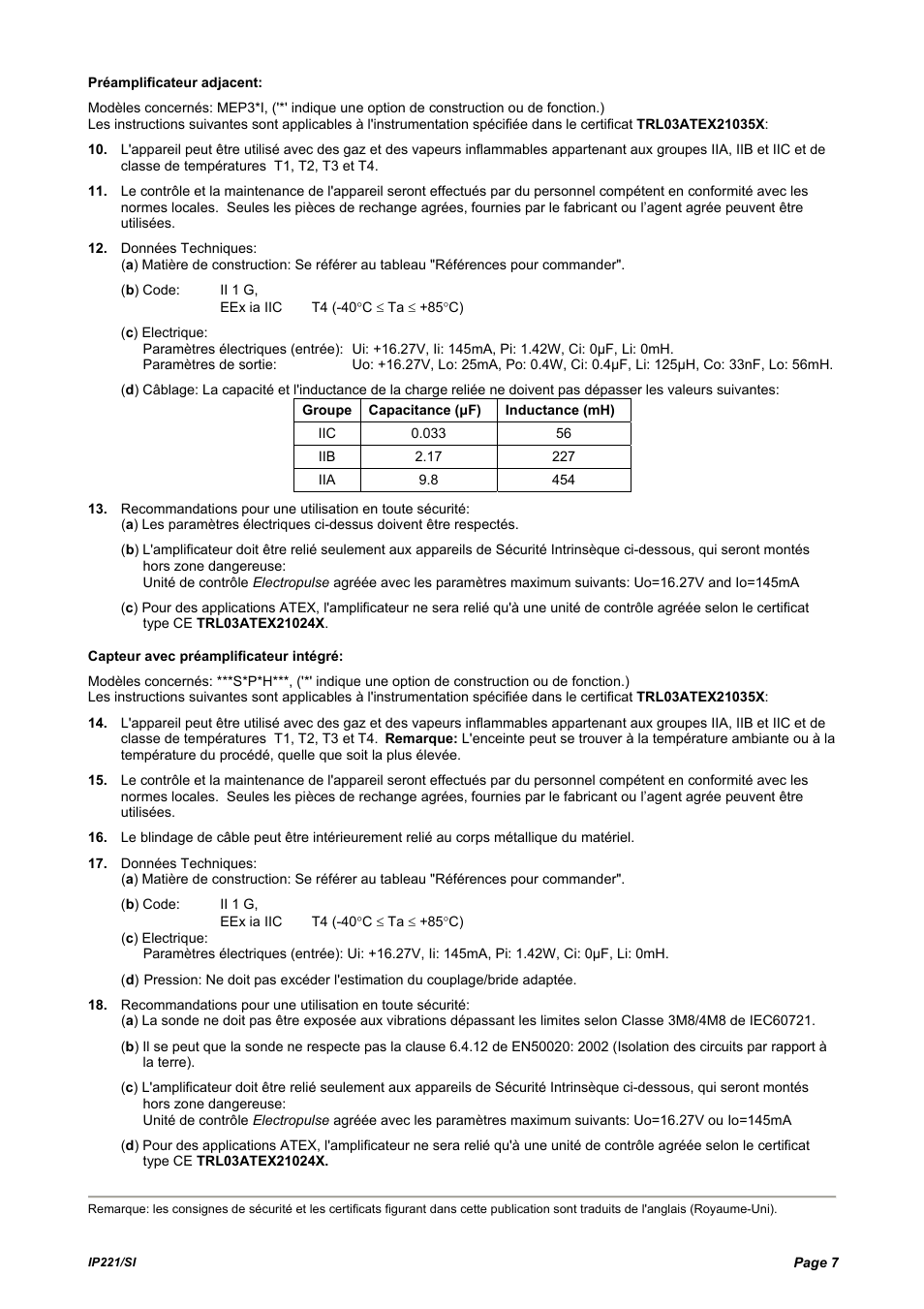 Emerson IP221/SI User Manual | Page 7 / 52