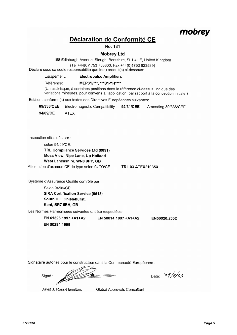 Emerson IP221/SI User Manual | Page 9 / 52