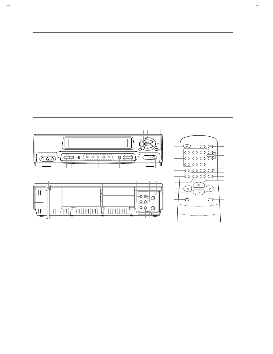 Features, Operating controls and functions, Hardware specifications | Automatic functions, Playback, Recording, Press to remove the tape from the vcr, Remote control, Vcr rear panel | Emerson EWV601M User Manual | Page 4 / 16