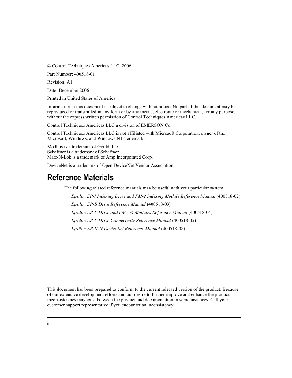 Reference materials | Emerson 400518-01 User Manual | Page 4 / 88