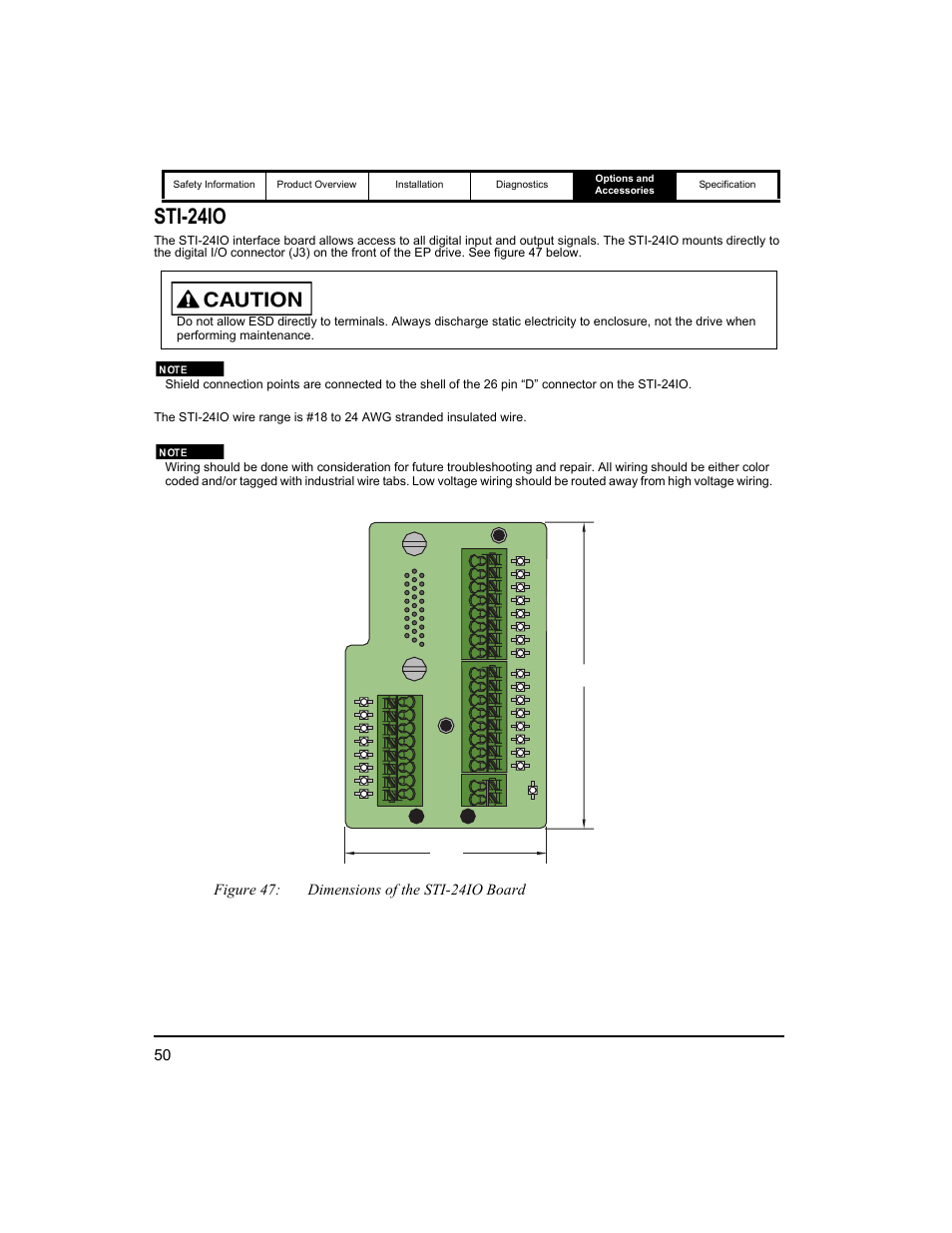 Sti-24io, Figure 47: dimensions of the sti-24io board | Emerson 400518-01 User Manual | Page 62 / 88