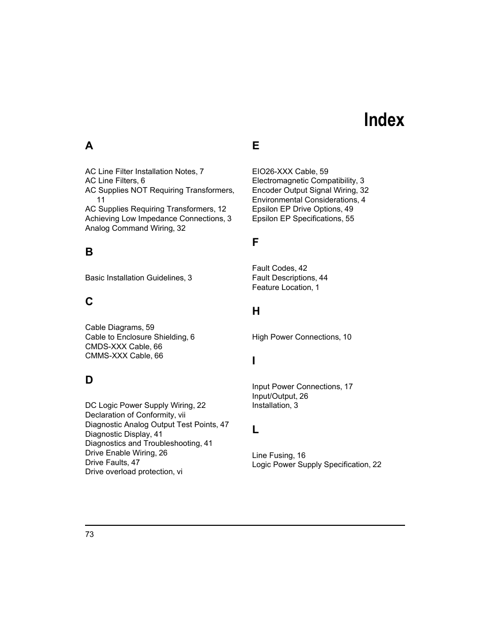 Index | Emerson 400518-01 User Manual | Page 85 / 88