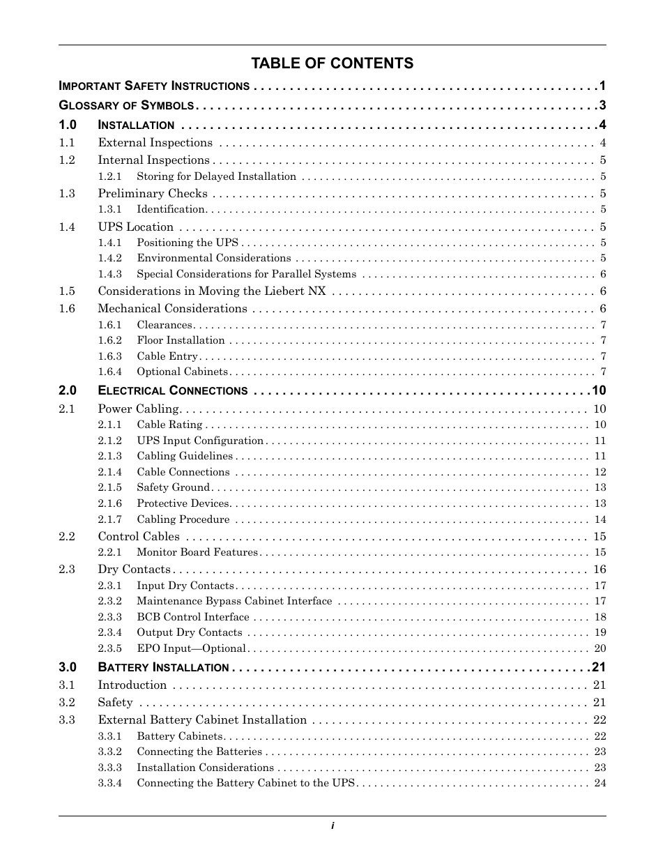 Emerson Liebert NX 480V User Manual | Page 3 / 108