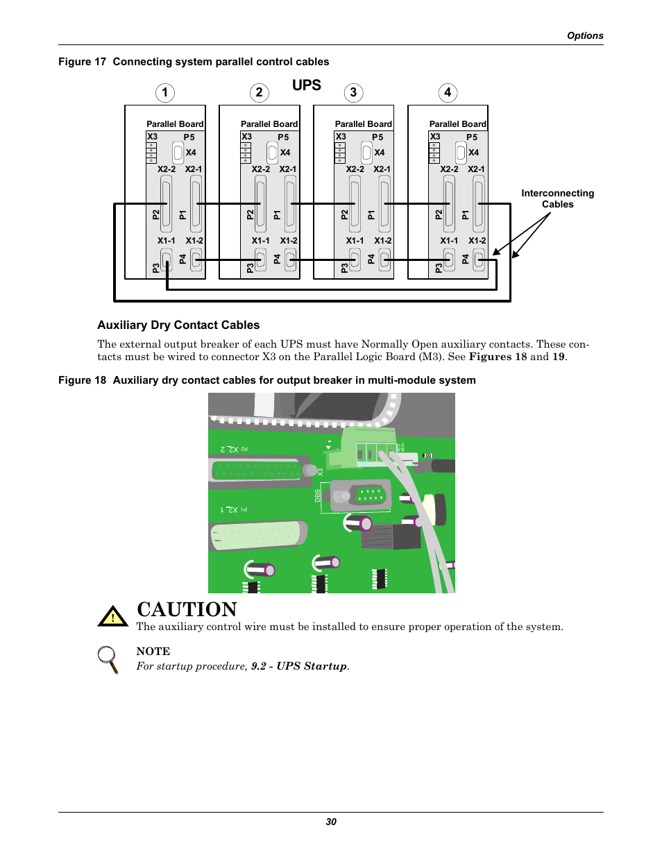 Auxiliary dry contact cables, Caution | Emerson Liebert NX 480V User Manual | Page 38 / 108