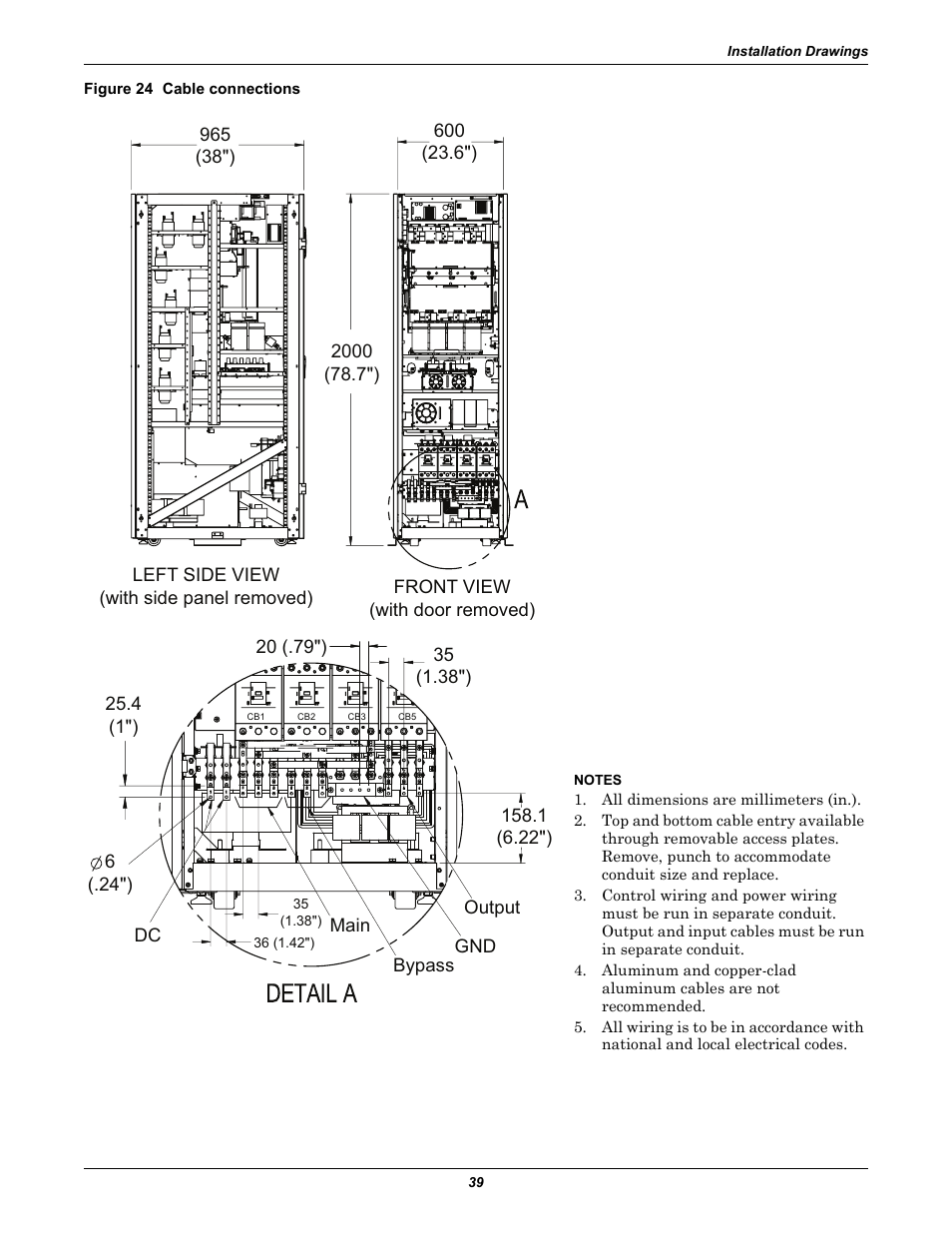 Figure 24 cable connections | Emerson Liebert NX 480V User Manual | Page 47 / 108