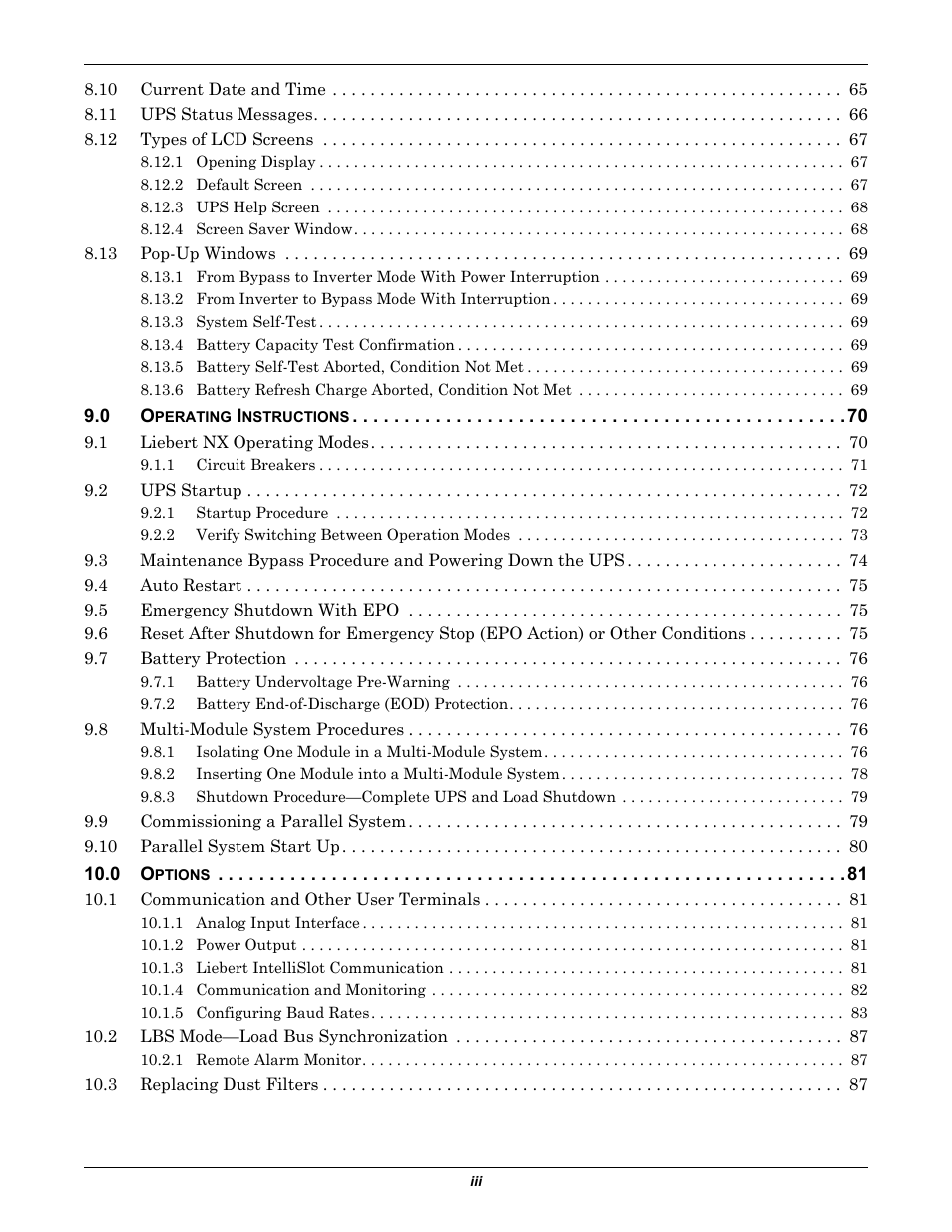 Emerson Liebert NX 480V User Manual | Page 5 / 108