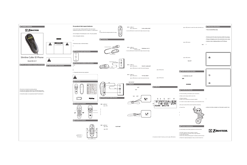 Emerson EM-2517 User Manual | 1 page