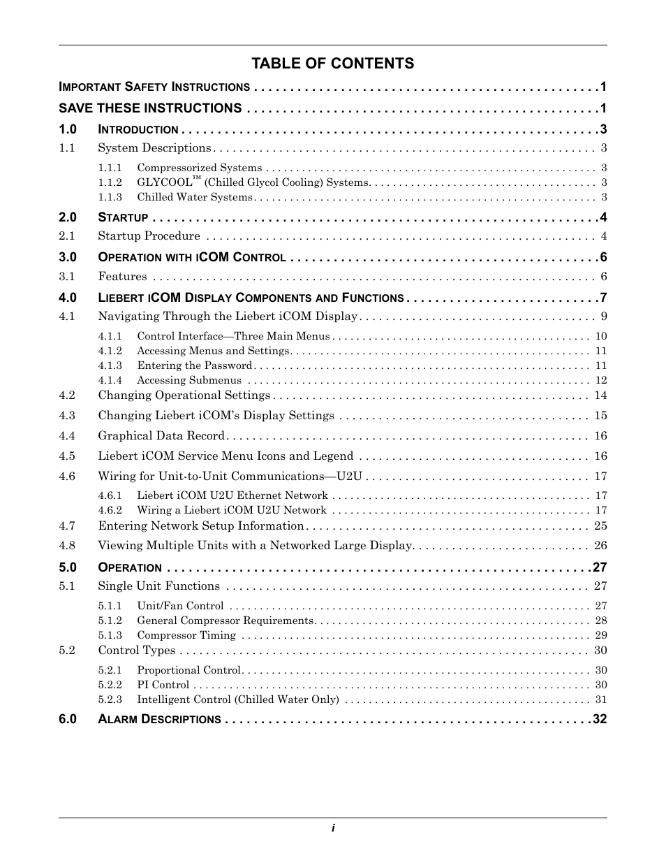 Emerson Liebert Challenger With Liebert iCOM Control 3000/ITR User Manual | Page 3 / 72