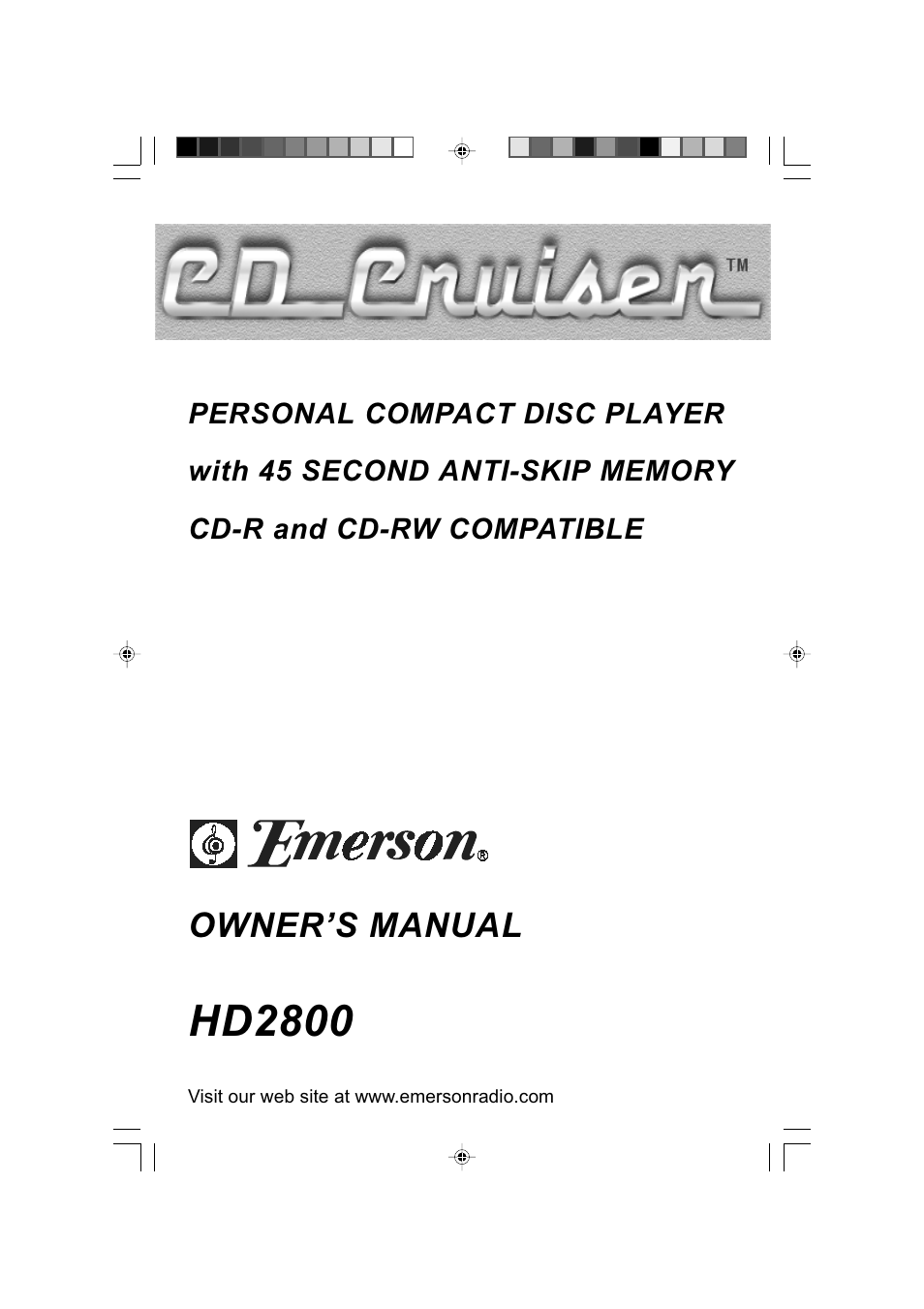 Emerson Radio HD2800 User Manual | 16 pages