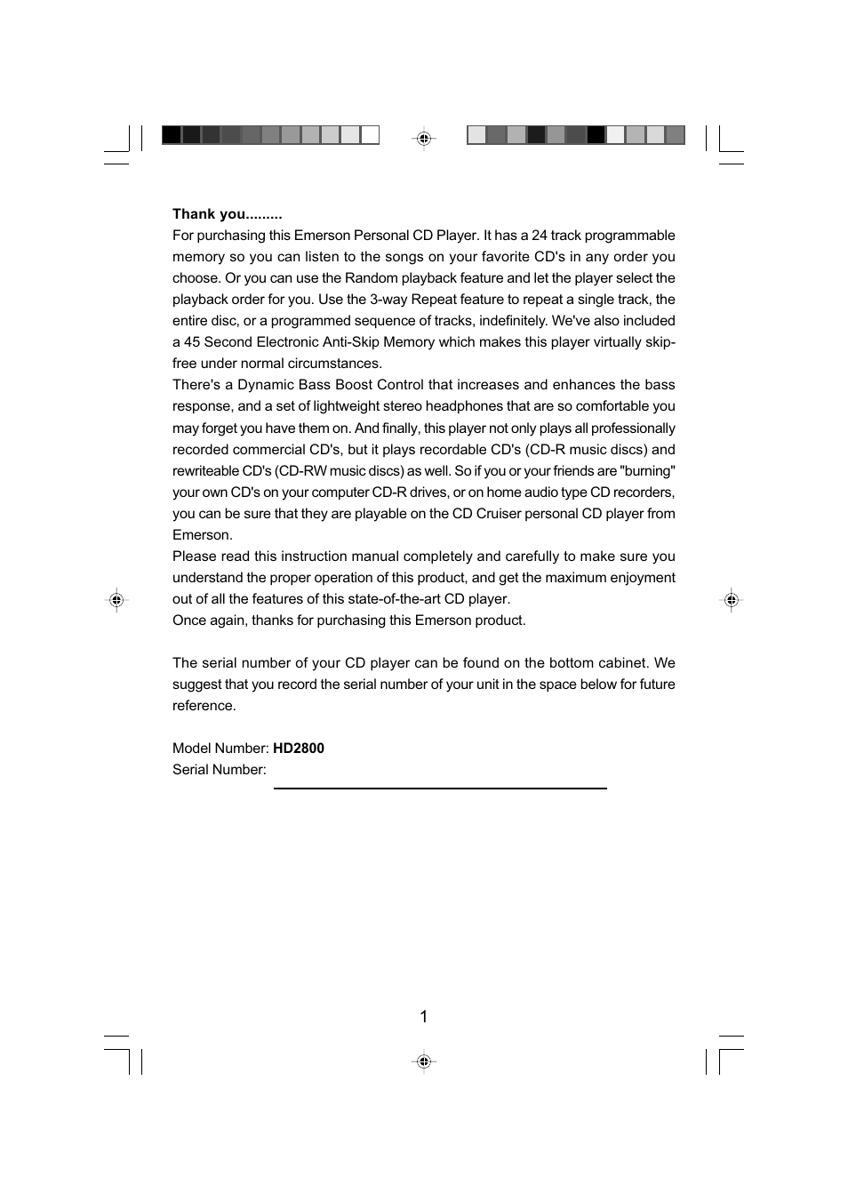 Emerson Radio HD2800 User Manual | Page 2 / 16