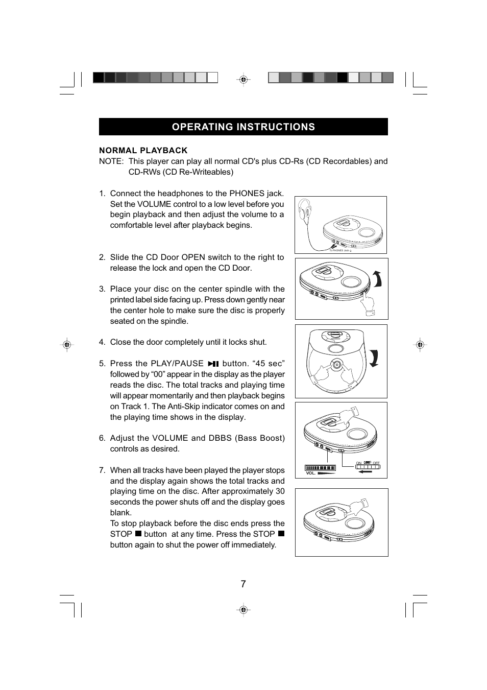 7operating instructions | Emerson Radio HD2800 User Manual | Page 8 / 16